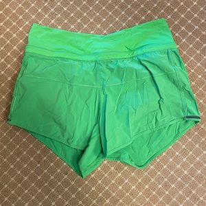 Green Lululemon Run Pace Shorts - Size 6